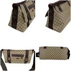 Gucci Messenger Shoulder Bag GG Supreme Brown Beige Leather — view 4