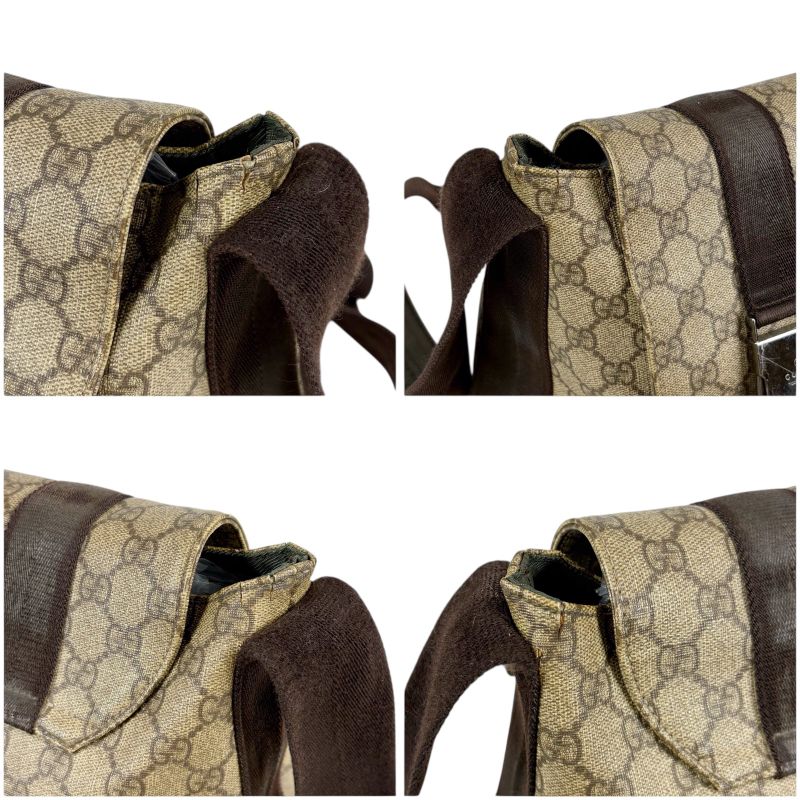 Gucci Messenger Shoulder Bag GG Supreme Brown Beige Leather — view 5