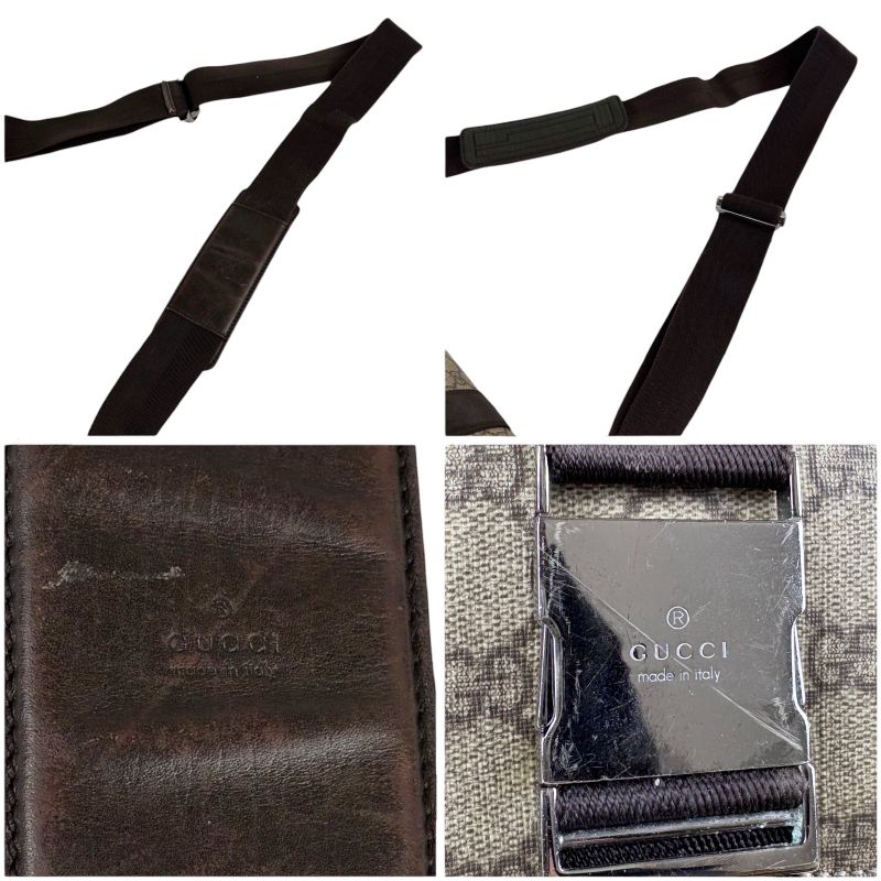 Gucci Messenger Shoulder Bag GG Supreme Brown Beige Leather — view 7