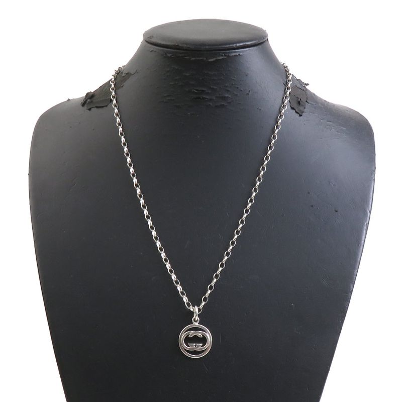 Gucci Interlocking GG Sterling Silver Necklace — view 9
