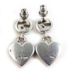 Gucci Interlocking Logo Silver-Tone Heart Earrings — view 6