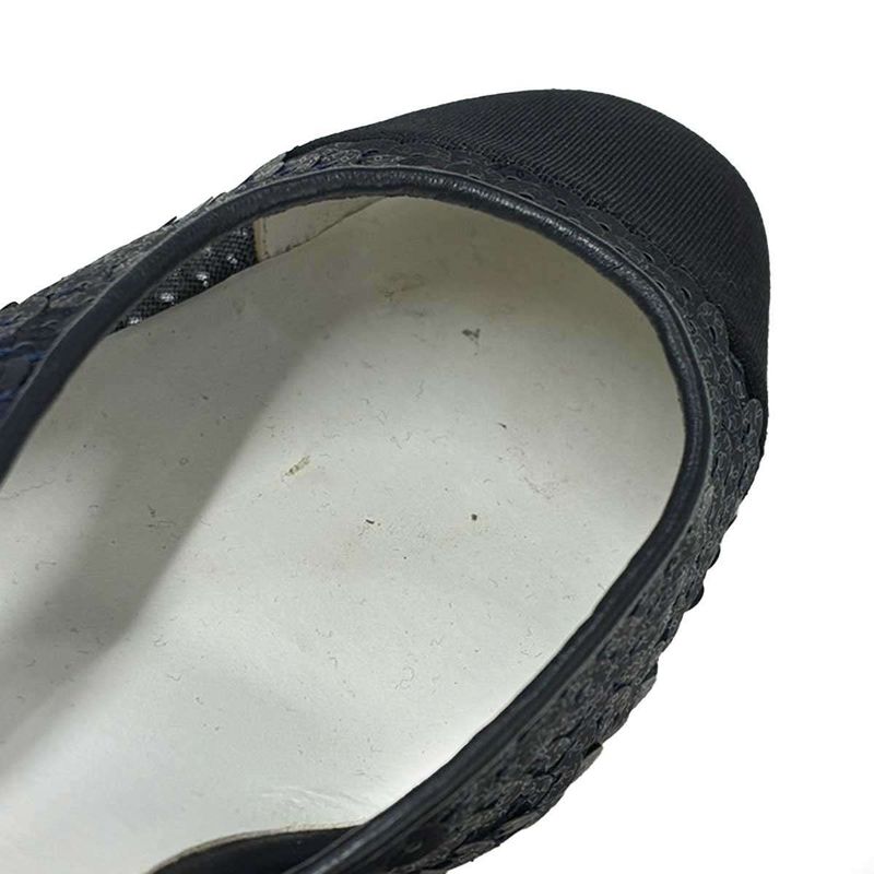 Chanel Sequins Ring Back Shoes Sandals Navy 35 — view 9