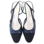 Chanel Sequins Ring Back Shoes Sandals Navy 35 — view 7