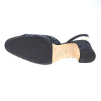 Chanel Sequins Ring Back Shoes Sandals Navy 35 — view 4