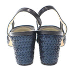 Chanel Sequins Ring Back Shoes Sandals Navy 35 — view 3