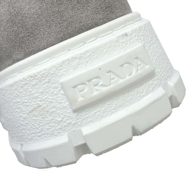Prada Suede Shearling Mouthpiece Boots 492 8830 Gray 39 — view 8