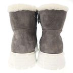 Prada Suede Shearling Mouthpiece Boots 492 8830 Gray 39 — view 3