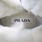 Prada Suede Shearling Mouthpiece Boots 492 8830 Gray 39 — view 5