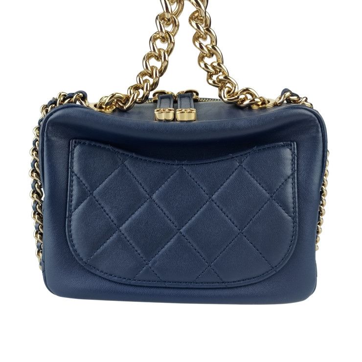 Chanel Shoulder Bag Small Vanity Case As1513 Navy Lambskin Chain — view 4