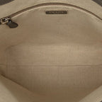 Prada Triangle Logo Plate Tote Bag Handbag Gray Sapphire Leather — view 5