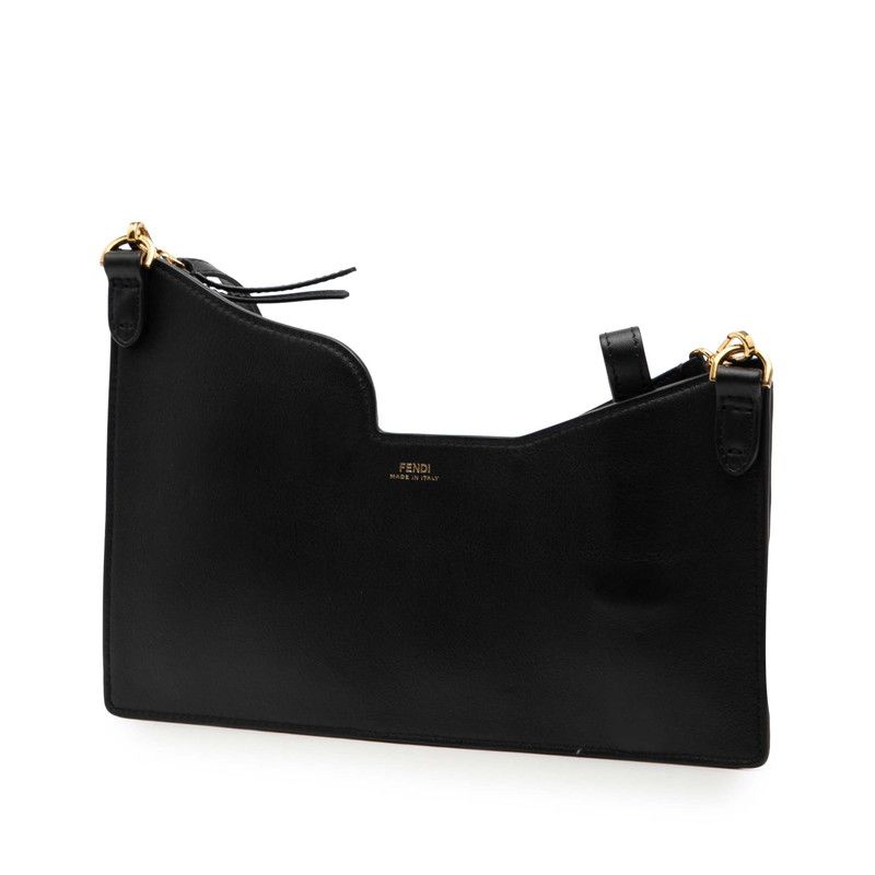 Fendi Mini Bag 3 Pocket Shoulder 8 Bs025 Black Leather — view 3