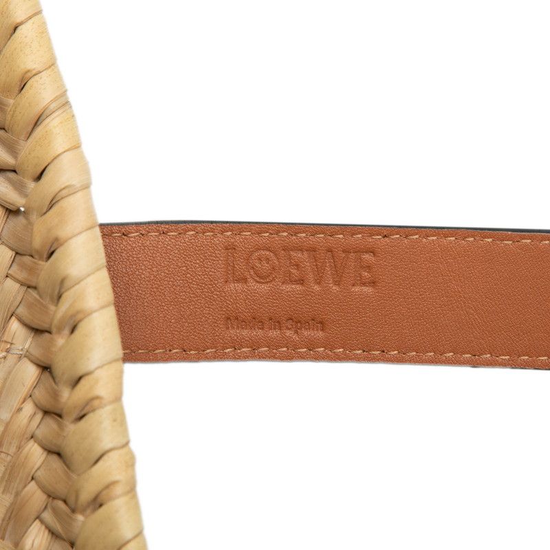Loewe Paula Basket Smiley Wink Tote Bag Handbag Beige Brown Straw Leather — view 6