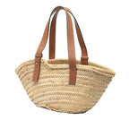 Loewe Paula Basket Smiley Wink Tote Bag Handbag Beige Brown Straw Leather — view 3
