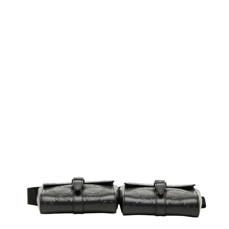 Gucci GG Embossed Waist Bag Pouch Black Leather — view 4