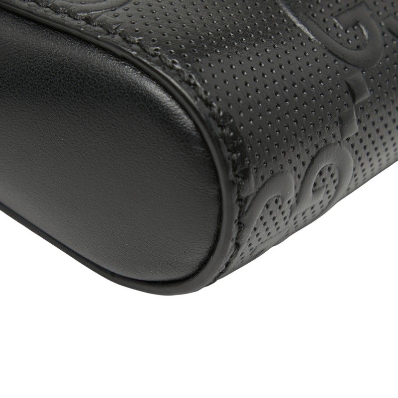 Gucci GG Embossed Waist Bag Pouch Black Leather — view 6