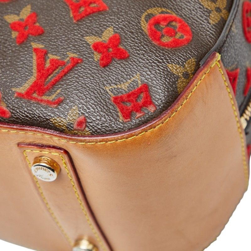Louis Vuitton Monogram Taffetage Deville Cube Brown Leather — view 8