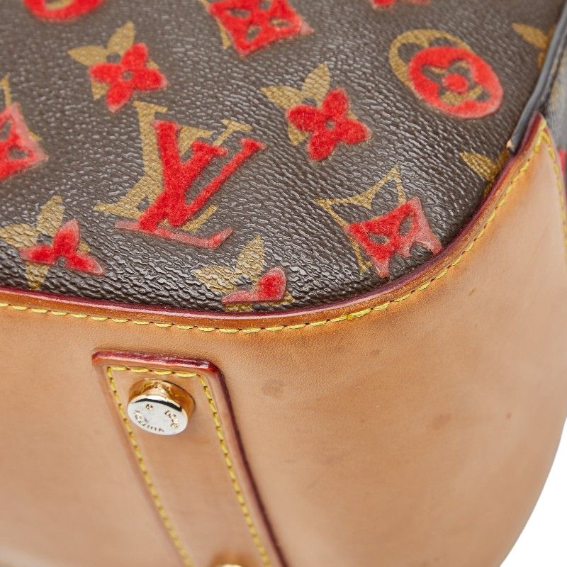 Louis Vuitton Monogram Taffetage Deville Cube Brown Leather — view 6
