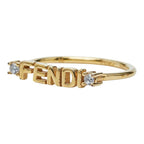 Fendi Logo Ring M Gold Plated Crystal — view 3