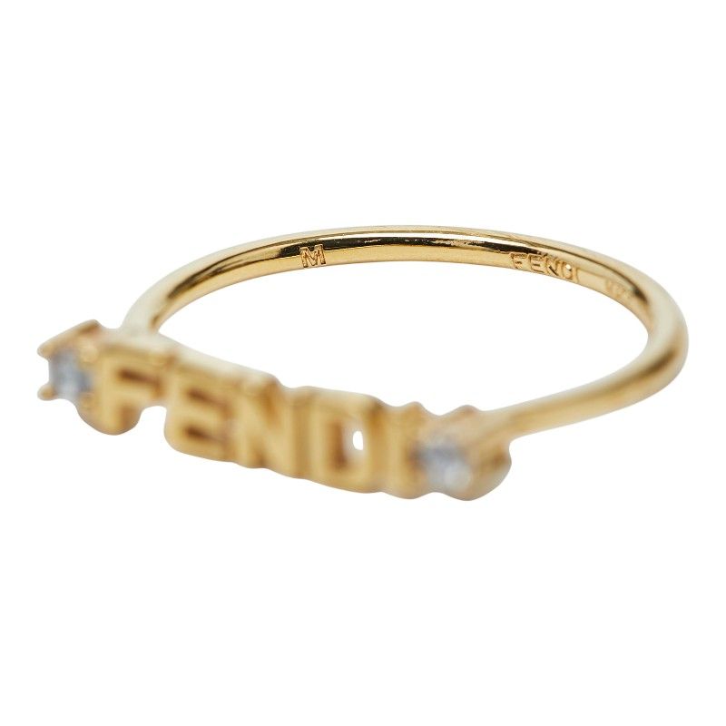 Fendi Logo Ring M Gold Plated Crystal — view 8