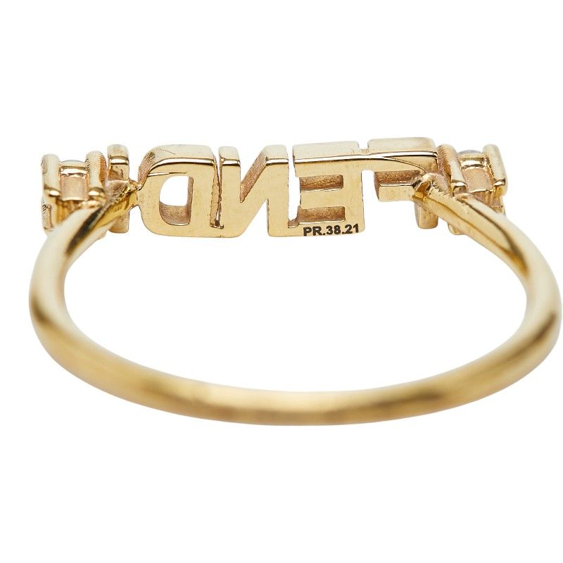 Fendi Logo Ring M Gold Plated Crystal — view 7