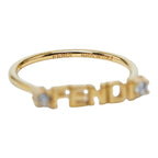 Fendi Logo Ring M Gold Plated Crystal — view 9