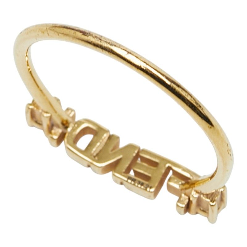 Fendi Logo Ring M Gold Plated Crystal — view 6