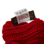 Louis Vuitton Moufur Constance Glove Mittens Gloves With Tin Badge Red Wool — view 6