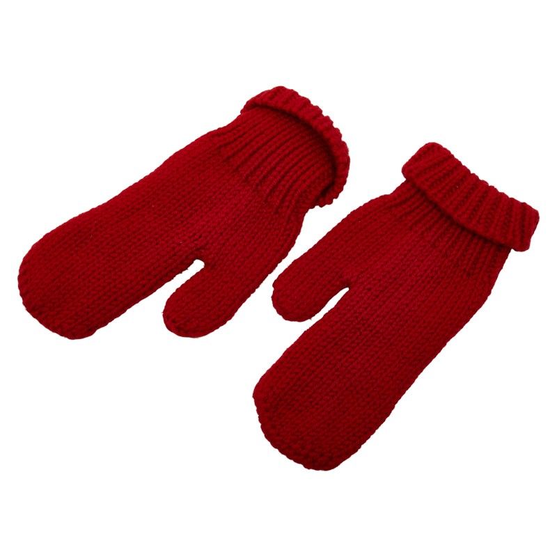 Louis Vuitton Moufur Constance Glove Mittens Gloves With Tin Badge Red Wool — view 3