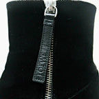 Loewe Velvet Short Boots Heel Square Toe Side Zip 36 Black 0108 — view 8