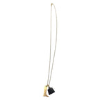 Hermes Amulet Marokinier Gold Black Metal Buffalo Horn Necklace Pendant — view 4