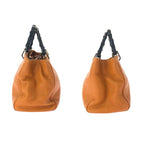 Gucci Bamboo 2-Way Orange Gold Hardware Leather Tote Bag — view 9