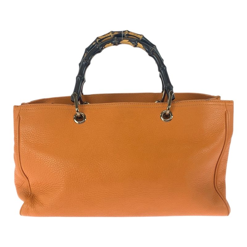 Gucci Bamboo 2-Way Orange Gold Hardware Leather Tote Bag — view 3