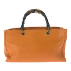 Gucci Bamboo 2-Way Orange Gold Hardware Leather Tote Bag — view 3