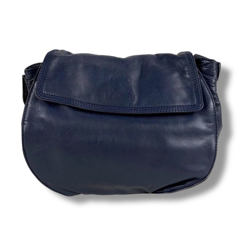 Loewe Anagram Logo Mini Shoulder Bag Nappa Leather Navy — view 3