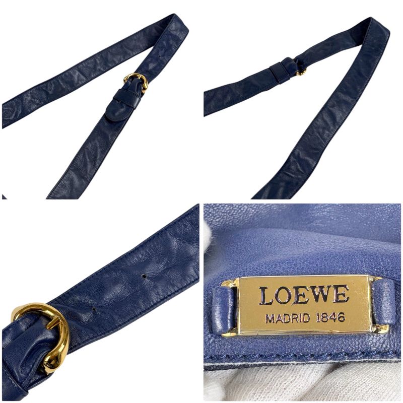 Loewe Anagram Logo Mini Shoulder Bag Nappa Leather Navy — view 7