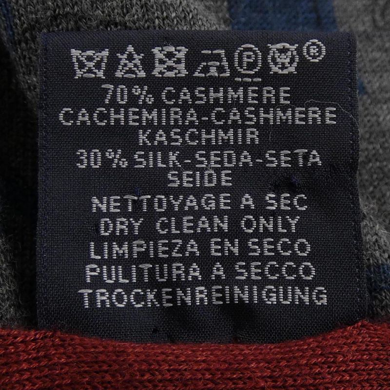 Hermes Silk Geometric Print Red and Grey Muffler Scarf — view 3