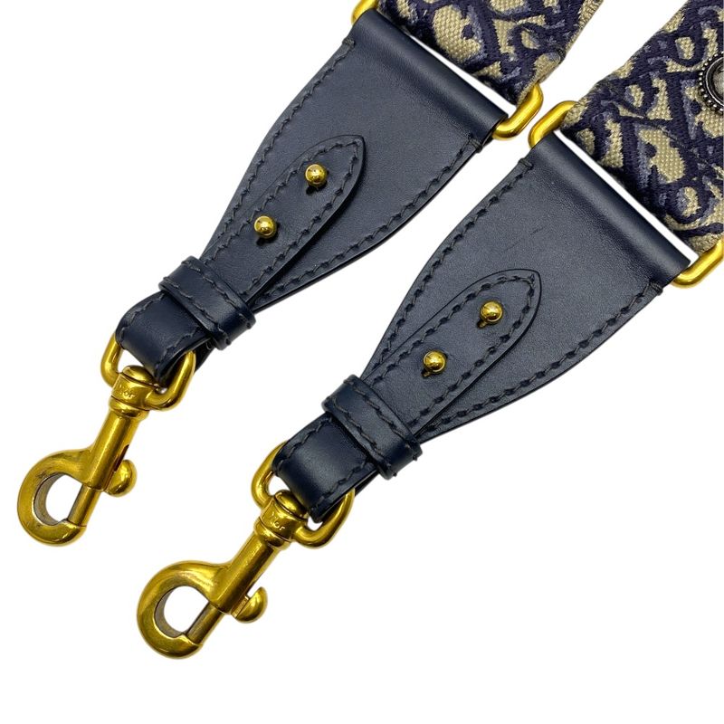 Dior Oblique Medallion Shoulder Strap Bag Canvas Navy Gold Silver — view 4