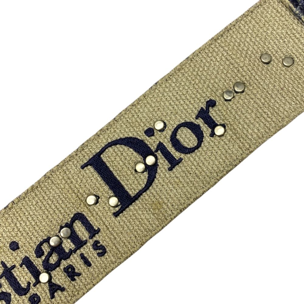 Dior Oblique Medallion Shoulder Strap Bag Canvas Navy Gold Silver — view 2