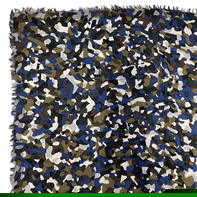 Fendi Bugs Monster Scarf Shawl Large Camouflage Silk Logo All Over Pattern — view 6
