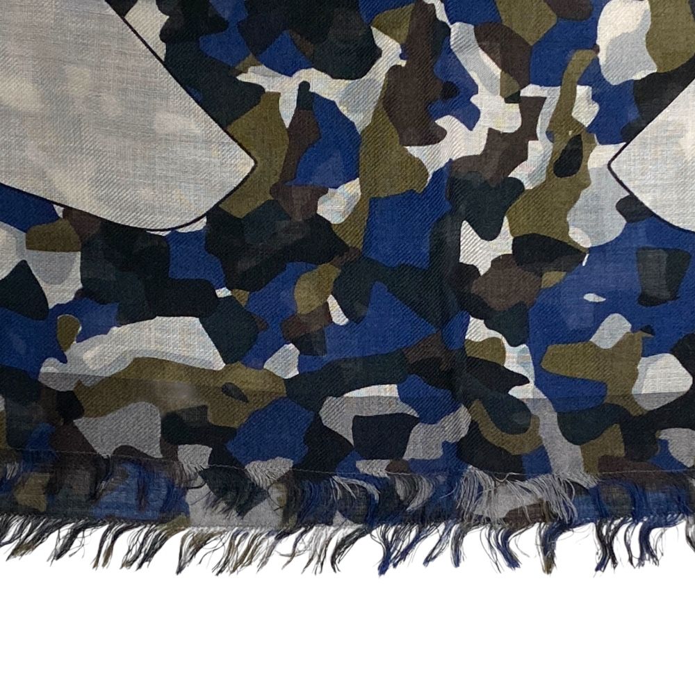 Fendi Bugs Monster Scarf Shawl Large Camouflage Silk Logo All Over Pattern — view 3