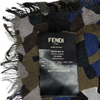 Fendi Bugs Monster Scarf Shawl Large Camouflage Silk Logo All Over Pattern — view 2