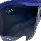 Loewe Repeat Anagram T Pouch Clutch Bag Second Embossed Logo Leather Navy — view 6