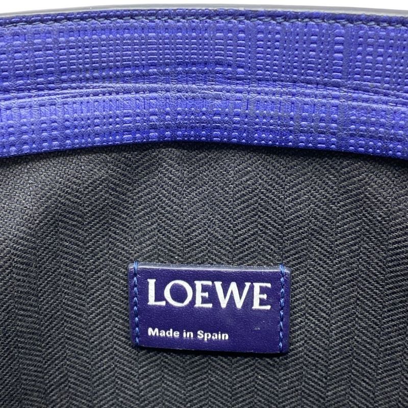 Loewe Repeat Anagram T Pouch Clutch Bag Second Embossed Logo Leather Navy — view 8
