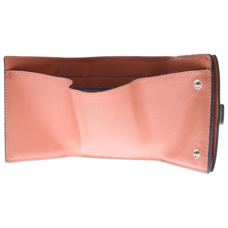 Loewe Trifold Wallet Compact Brown Beige Leather — view 4