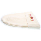 Celine 22 AW Gradient Logo Embroidered Beanie Knit Hat 2 A07 Z666 Q White — view 4