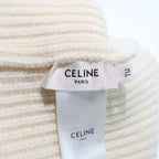 Celine 22 AW Gradient Logo Embroidered Beanie Knit Hat 2 A07 Z666 Q White — view 7