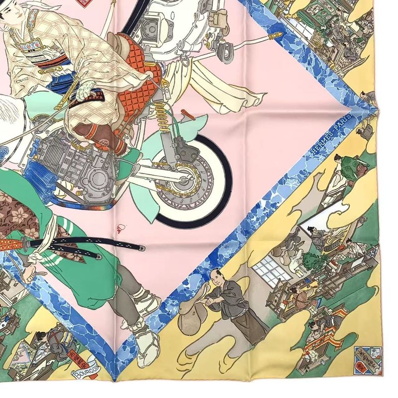 Hermes Carre 90 les Artisans D' Scarf 100% Silk Pink Box — view 6