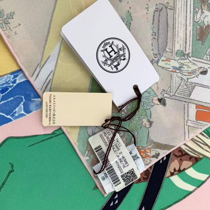 Hermes Carre 90 les Artisans D' Scarf 100% Silk Pink Box — view 9