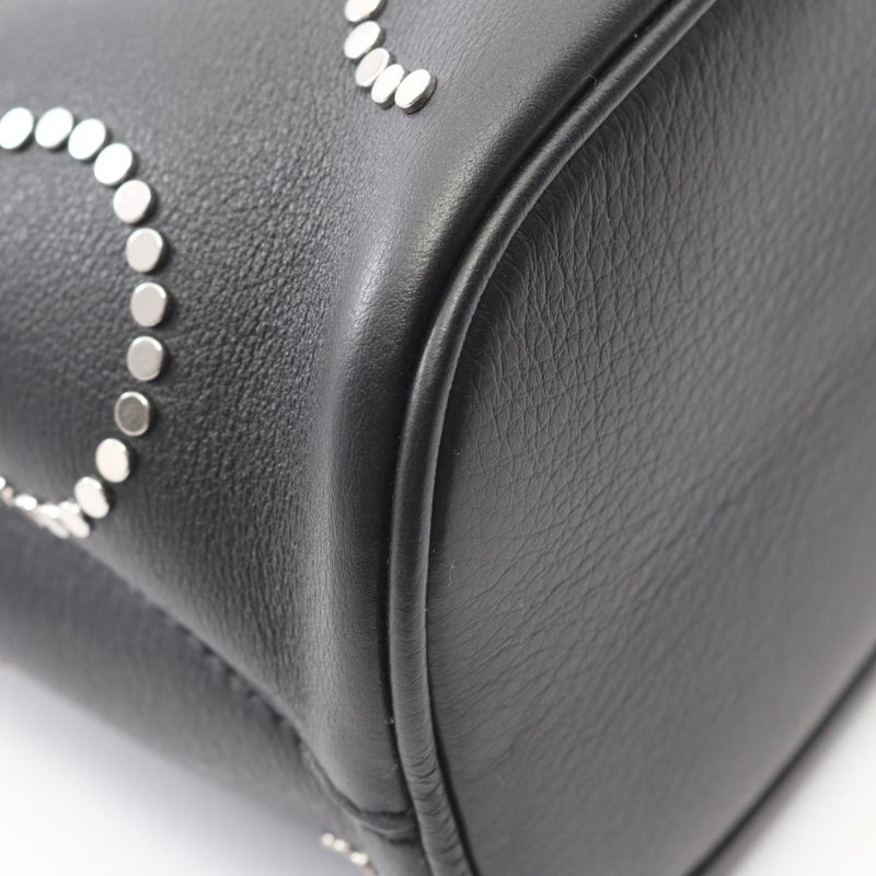 Prada Tote Bag Soft Grain VITE Buckle 1 Ba434 Black Leather Small — view 6