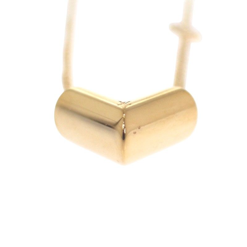 Louis Vuitton Essential V Necklace Metal Gold Logo Classic AB — view 9